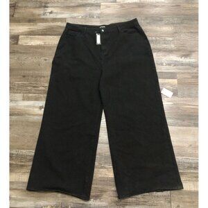 PrettyLittleThing Womens Size 16 Black Slouchy Wide Leg Jeans New with Tags